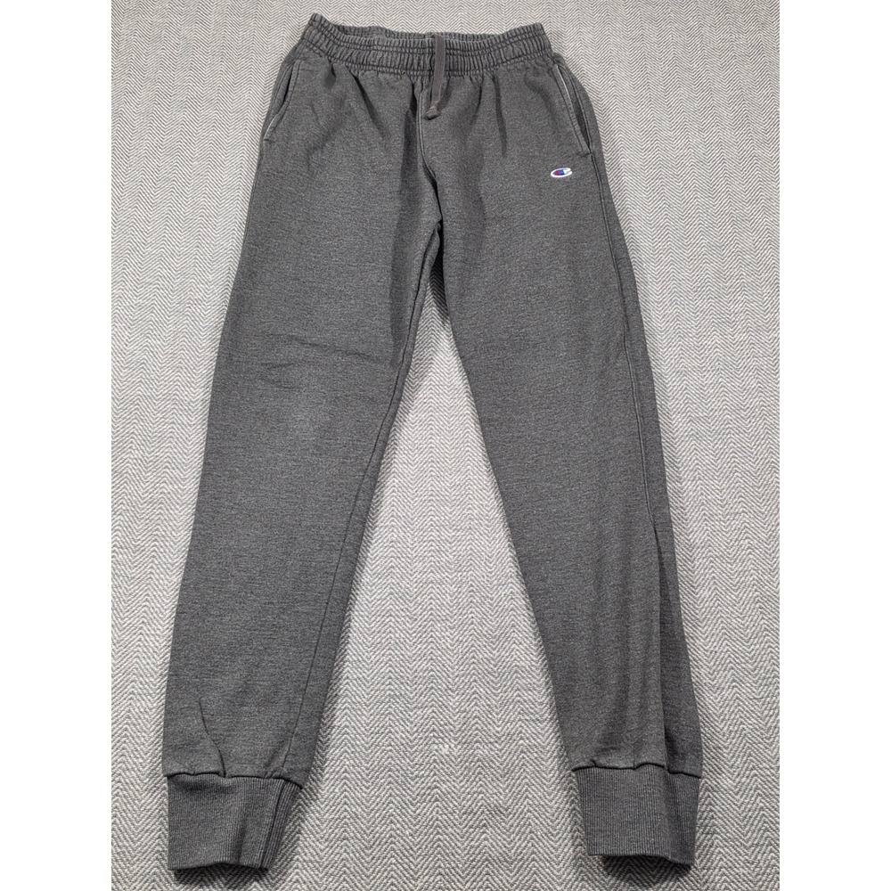 Champion Mens Joggers Charcoal Grey Fleece Sweatpants Small S‎ Logo Athletic